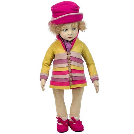 Vintage Lenci 110 Series Pouty Face Curly Haired Doll