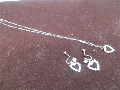 RHINESTONE NECKLACE W/MATCHING EARRINGS SET
