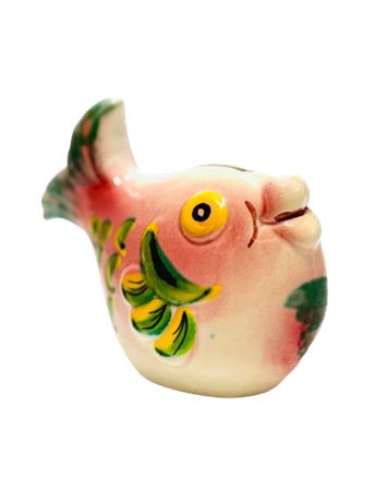 Vtg Ulmer Keramik Lockable German Koi Fish Bank Pottery