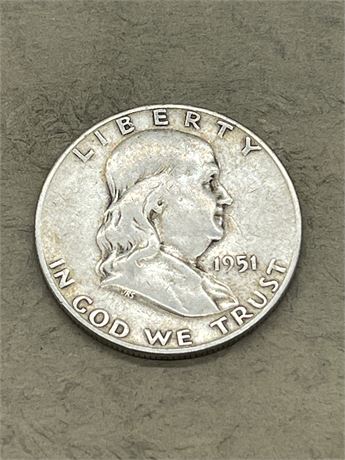 1951 S Franklin Half Dollar - Nice Example