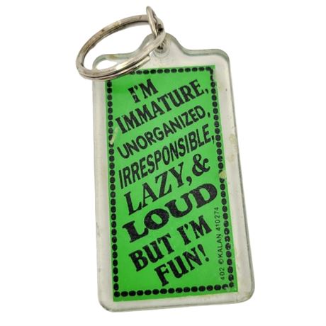 Vintage Humorous Plastic Keychain