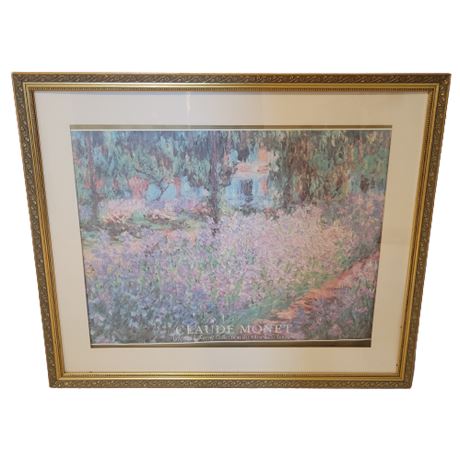 Framed Claude Monet Jardin a Giverny Collection du Musee de Louvre Print