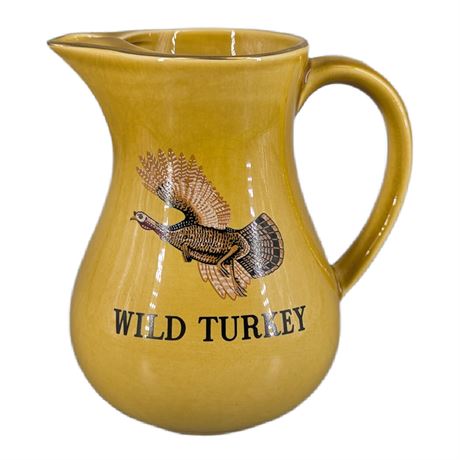 Vintage Staffordshire Wild Turkey Yellow Pitcher Made England