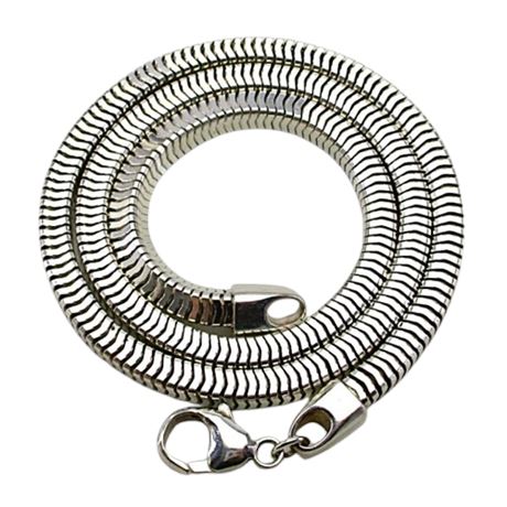 925 Sterling Silver Square Snake Chain 18" Necklace 37.6 grams