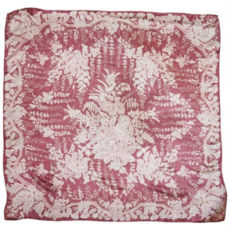 Vintage SMITHSONIAN INSTITUTE Floral Silk Scarf