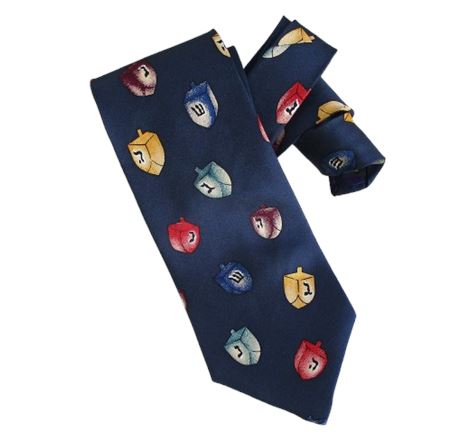 SAVE THE CHILDREN "Spin The Dreidel" 100% Silk Men's Vintage Necktie