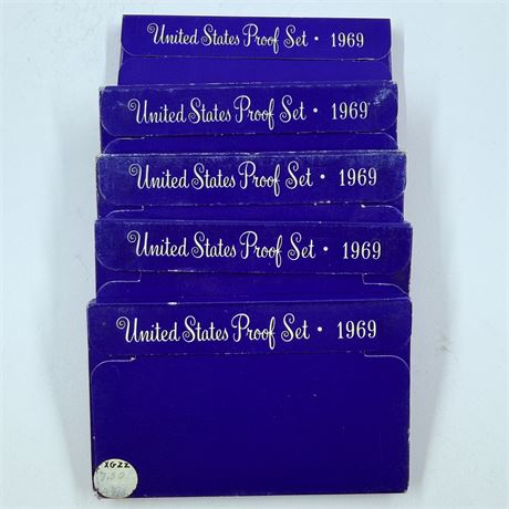 5x 1969 Proof Sets