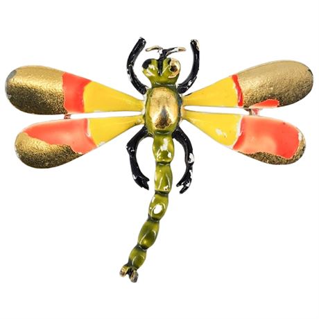 Vintage Enameled Dragonfly Brooch