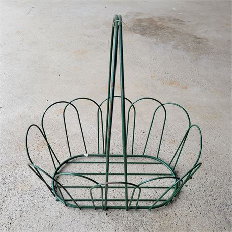 Green Metal Wire Basket
