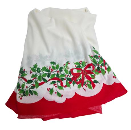 VTG Christmas Tablecloth,  76" Round