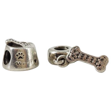 Two Genuine Pandora Sterling Silver Charms
