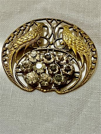 Antique art, Novo rhinestone bird brooch