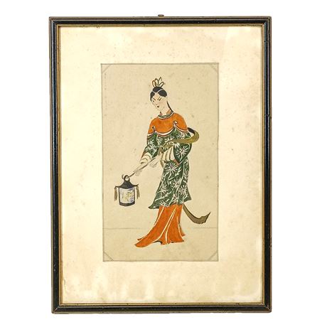 1934 Helen F. Price - Vintage Chinese Style Watercolor on Paper