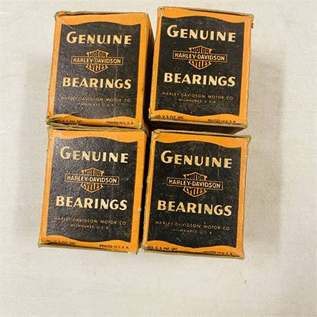 4 NOS WW2 Surplus Harley Davidson Bearings