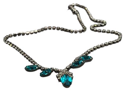 1950’s blue ice vintage rhinestone necklace