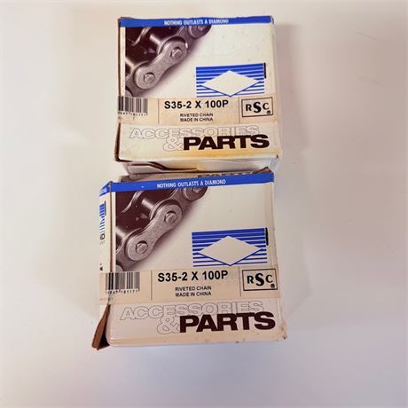 2 NOS Diamond Motorcycle Chains S35-2x100