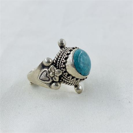 10.1g Sterling Turquoise Ring Size 7