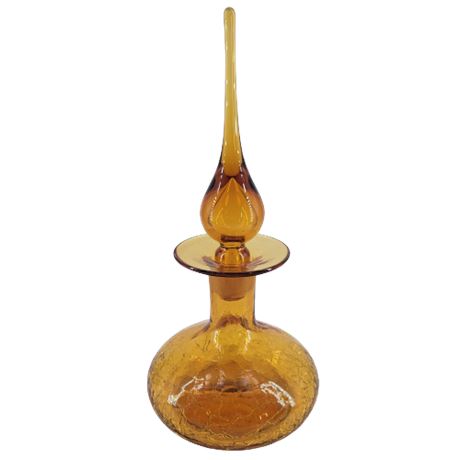 Mid Century Modern Blenko Glass Amber Decanter