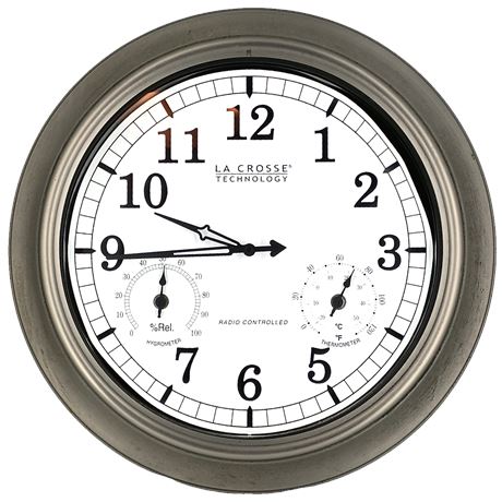LaCrosse Technology Clock with Radio Controlled Thermometer and Hygrometer