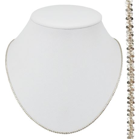 Signed FAS 18 Inch Italian Sterling Silver Popcorn Chain