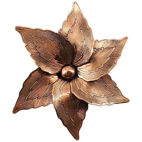 Vintage Copper Flower Brooch