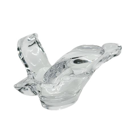 Princess House Crystal Art Glass Turtle Dove Bowl