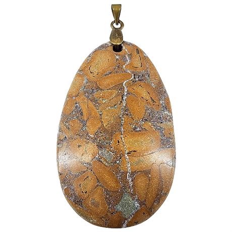 Large Bamboo Jasper Stone Pendant