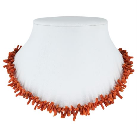 Vintage Italian Natural Red Branch Coral Necklace