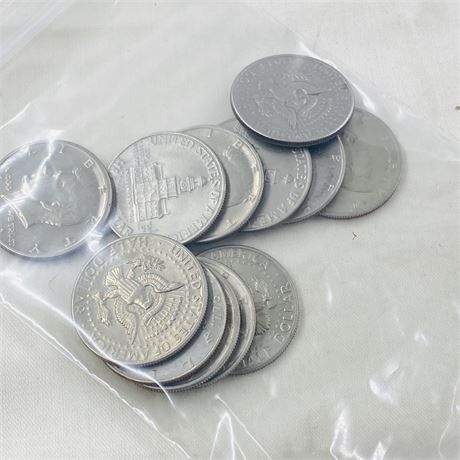 12 Kennedy Half Dollars