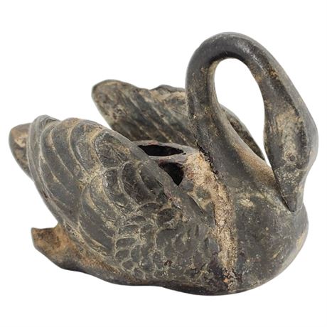 Antique Cast Iron Swan Flower Frog