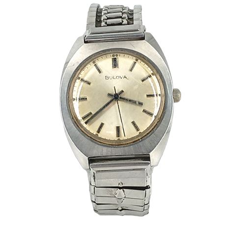 Vintage Bulova Wristwatch - Stretch Bracelet - Mid-Century Style