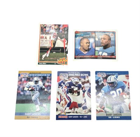 Mixed Football Card Lot - Barry Sanders & Jerry Rice