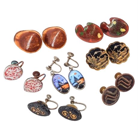 Seven Pairs Vintage Clip/Screwback Earrings