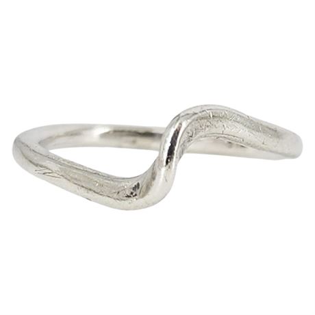 Vintage Sterling Silver Minimalist Divergence Ring, Sz 6.5