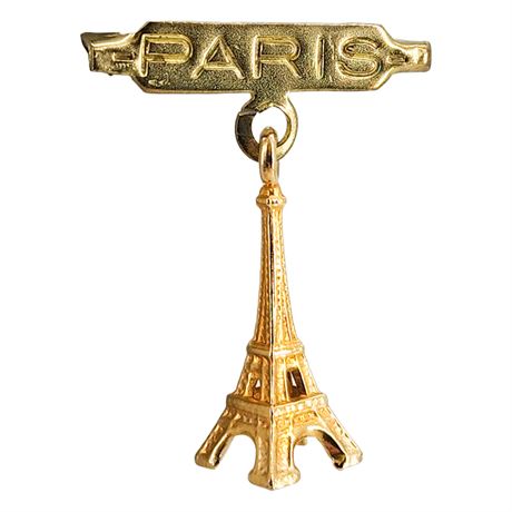 Vintage Paris Eiffel Tower Souvenir Brooch