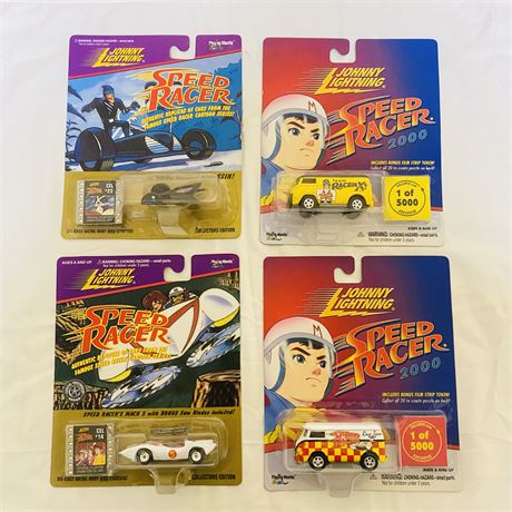 4 Vntg Johnny Lightning Speed Racer Cars