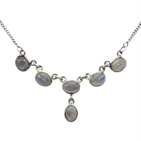 Sterling Silver Moonstone Y-Drop Necklace