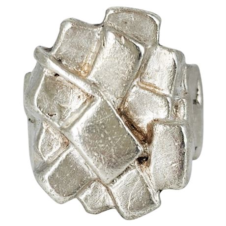 Vintage Signed JAD Modernist Sterling Silver Ring, Sz 10