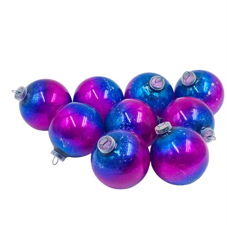 Lot of 9 West German Glass Ornaments