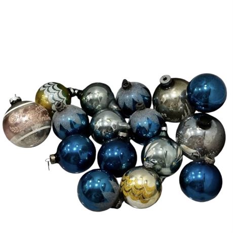 Vintage Glass Bulbs Blue & Green