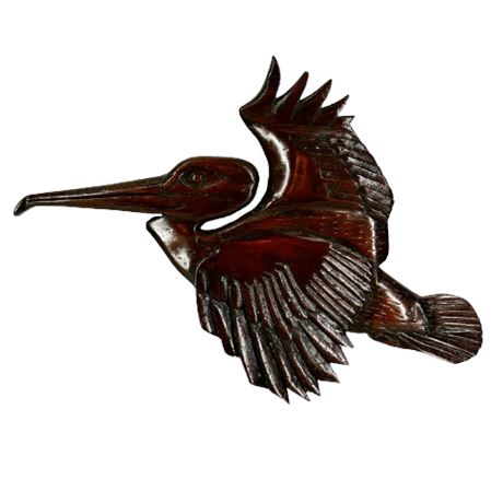 Carved Wood Pelican Wall Hanging