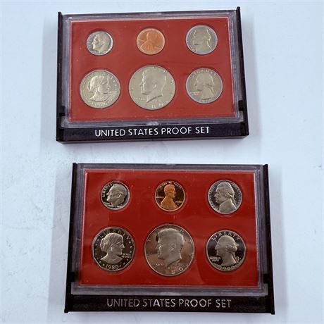 2x 1980 US Mint Proof Sets