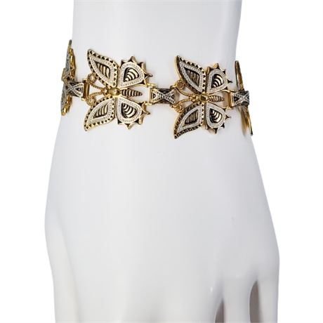 Vintage Damascene Butterflies Bracelet