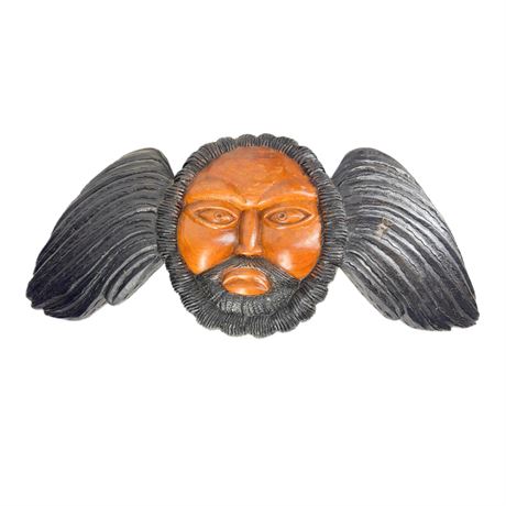 Hand-Carved Pacific Island Style Mask/ Wooden Wall Art