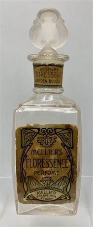 Antique Art Nouveau Mellier’s Floressence Antique Perfume Bottle & Stopper