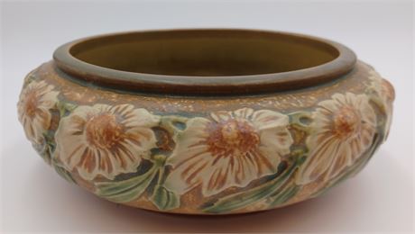 Old Roseville Rare Dahlrose Pottery bowl with flowers