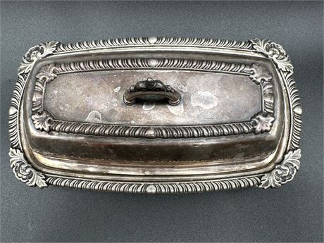 Silverplate on Copper Butter Dish