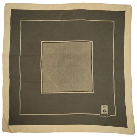 Vintage BURBERRYS OF LONDON Olive Drab Silk Scarf