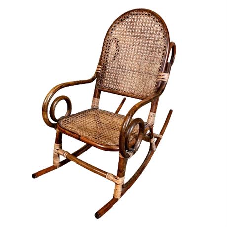 Vintage Children’s Rattan Rocking Chair