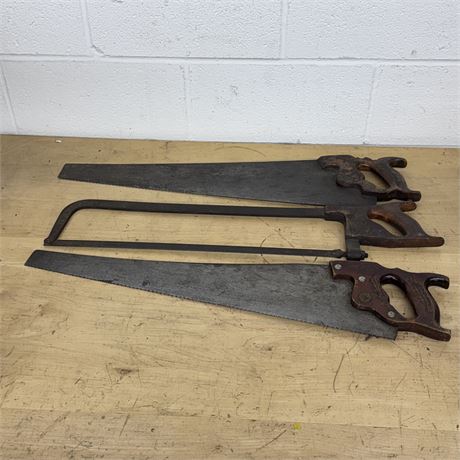 Three (3) Vintage Hand Saws